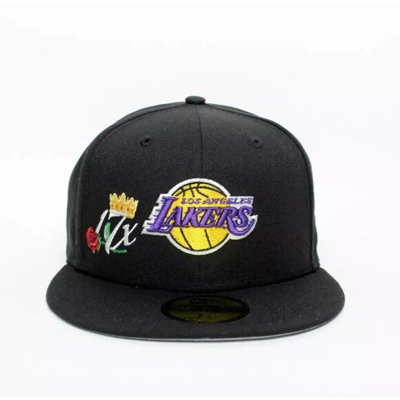 New Era Other - New Era Los Angeles Lakers Crown 17x Champions Fitted Hat Black Size 7 3/4